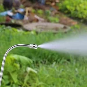 Mist Watering Wand For Hanging Baskets,25 Inch Spray Wand With Adjustable Nozzle, Car Pet Window Cleaning Tool, Great For Watering Seedbeds, Hanging Plants, Deck Plants.(90-degree curved nozzle)