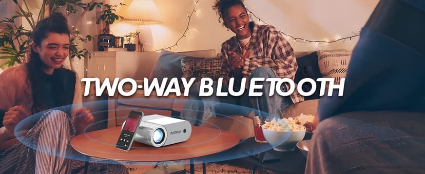 Outdoor Projector With WiFi and Bluetooth, 1080P Movie Projectors for Phone, Home Theater Projector for Bedroom, 200” Screen Wireless WiFi Projector with 3W Speaker for iPhone/HDMI/USB/TV Stick