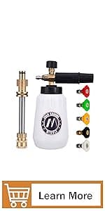 M MINGLE Foam Cannon, Compatible with Portland Husky and Ryobi Pressure Washer, with 5 Nozzle Tips, 1/4 Inch Quick Connector