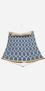 SONGMICS Double Hammock, 98.4 x 59.1 Inches, 660 lb Load Capacity, with Hanging Straps, Carabiners, Carry Bag, for Garden, Outdoor, Camping, Blue and Yellow Stripes UGDC15YU