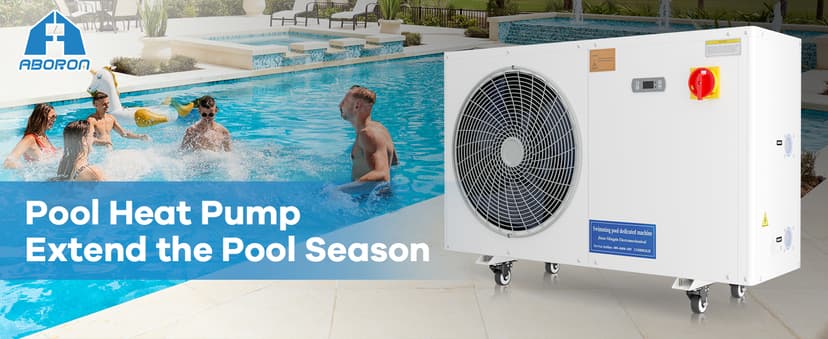 Aboron 30125BTU/hr Pool Heater for Above and In Ground Pools & Spas, Heat Pump for Pools up to 8000 Gal, 5.8 COP, Quiet Operation, Automatic Defrost Function, 210V-230V/60Hz