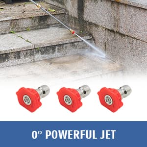 janz 14" Pressure Washer Surface Cleaner with 4 Wheels, Stainless Steel Housing, 1/4" Quick Plug, 2 Extension Wands, 2 Replacement Nozzles and 3 Spray Nozzles, 4000 PSI