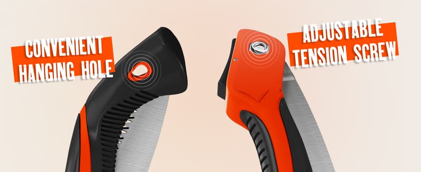 GROWIT Folding saw 11 Inch - Heavy Duty Pruning Saw with Triple-Cut SK5 Blade, 7 TPI Razor Teeth for Tree Trimming, Wood Cutting, Camping, Bushcraft, and Gardening
