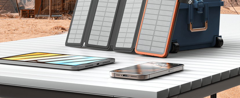 Hiluckey Solar Charger 25000mAh, Outdoor USB C Portable Power Bank with 4 Solar Panels, 3A Fast Charge External Battery Pack with 3 USB Outputs Compatible with Smartphones, Tablets, etc.