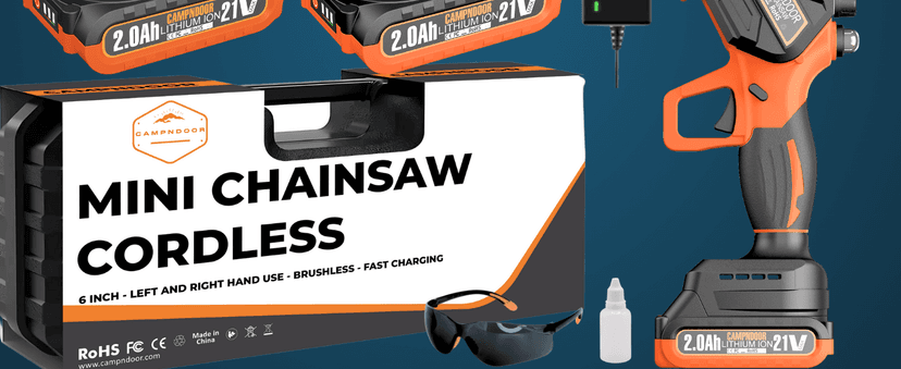 Mini Chainsaw Cordless 6 Inch - 2x2000mAh Mini Chain Saw Battery Powered - Self Oiling Handheld Electric Chainsaw - Small Hand Saw for Wood Cutting, Tree Clearance and Pruning