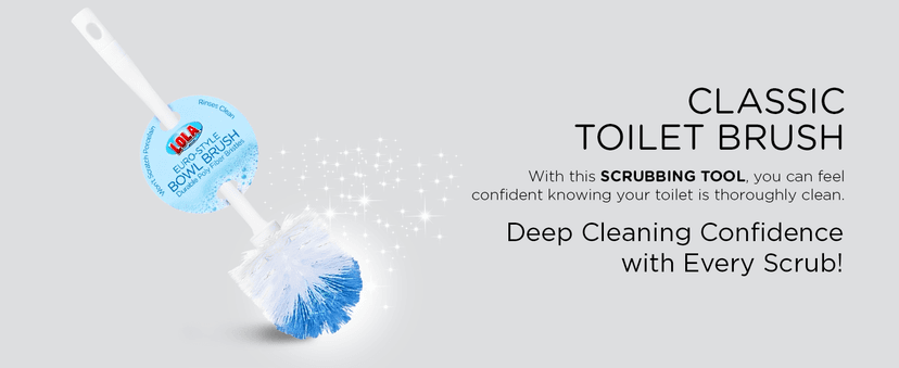 Lola Products “Classic” Toilet Brush, Durable Fiber Stiff Bristles, Bathroom Toilet Bowl Cleaner, Compact Size, Non-Scratch, Long-Lasting - 1 Pack