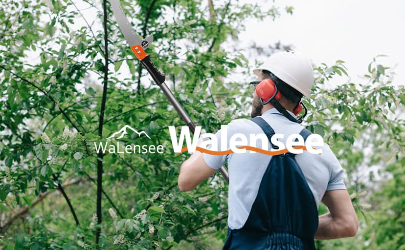 Walensee Pole Saws for Tree Trimming 14 FT Lightweight Manual Stainless Steel Extension High Pole Pruning Pole Saw with Blade for Trimmer Branches Pole Cutter Pole Pruner at Forestry Yard Garden Patio