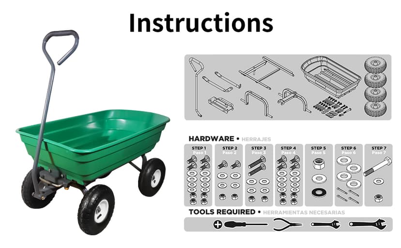 AAIN 600 Lbs Poly Garden Dump Cart,Camping Beach Wagon with 180° Rotating Handle and 10"Pneumatic Tires,Practical Heavy Duty Yard carts and Wagons,Quick Release Utility Wheel Barrow Trolley,Green A078