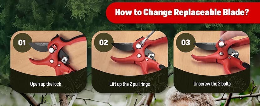 DUROX - Ratchet Pruning Shears, Garden Shears with 3x Cutting Power. Effort-Saving Heavy-Duty Anvil Pruners. Replaceable Blade Cutting Blade Design. Ideal Secateurs for Precise Trimming, Model DGR-01