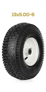 (2 Pack) WEIZE 15x6.00-6 Tire and Wheel Assembly, Replacement Riding Lawn Mower Front Tires, Compatible with Craftsman Riding Lawn Mowers, 3" centered Hub, 3/4" Bushing