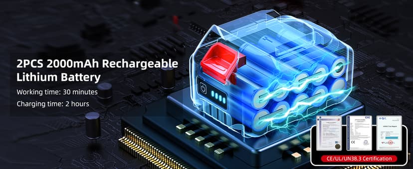 Mini Chainsaw Cordless, 8 inch & 6 inch Electric Chain Saw with 2 Pack Rechargeable Batteries, Battery Powered Handheld Saw for Trees Trimming Wood Cutting, Perfect Gardening Tools for Men Dad Husband