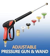 TOOLCY Gas Pressure Washer 3200 PSI & 2.6 GPM, High Performance Engine, Includes Swivel Spray Gun and Wand, 35FT Power Washer Hose, 5 Nozzle Tips, Onboard Soap Tank, for Cars/Driveways/Homes