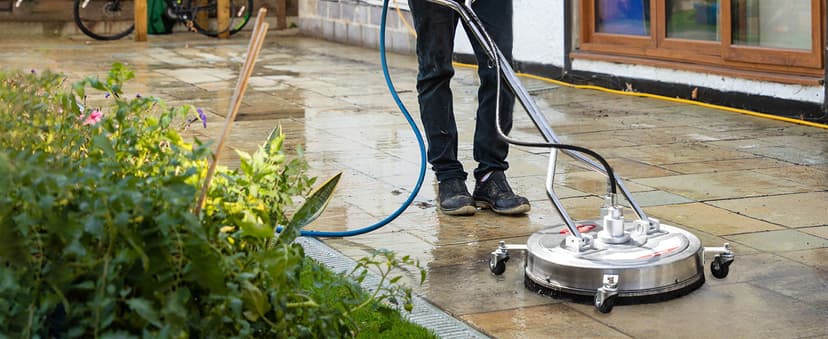 22" Pressure Washer Surface Cleaner with 4 Wheels & Dual Handles & 3 Nozzles, 4500PSI 6GPM Stainless Steel Pressure Washer Attachment for Concrete Driveway Sidewalk Deck Patio, Commercial Grade