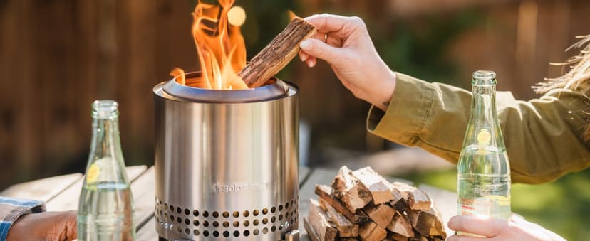 Solo Stove Mesa XL, 7 Inch Tabletop Fire Pit with Stand - Smokeless, Stainless Steel Fire Pit for Camping, Outdoor & Patio- Wood Burning or Pellet Fueled Portable Bonfire, 2.3lbs, Mulberry