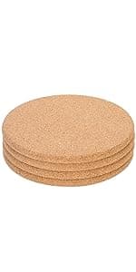 Cork Trivet, 6 Pack High Density Thick Cork Trivets for Hot Dishes and Hot Pots, 8 Inch Heat Resistant Large Coaster for Kitchen, Hot Pads for Table & Countertop