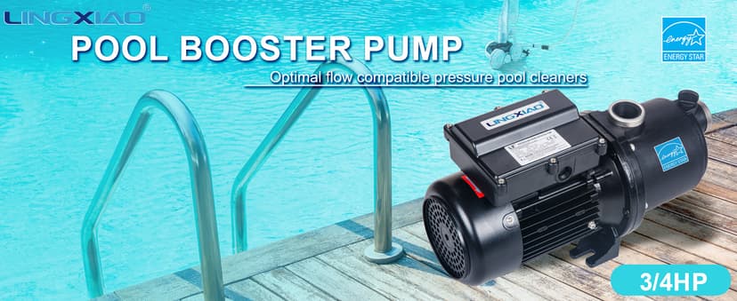 Pool Booster Pump 3/4 HP for Pressure Pool Cleaners PB460 180-480, EC-LA01N, OEM Booster Pump 3/4 HP, 115V or 230V, 60PSI, Energy Star Specification - Black