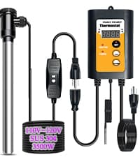 1800W Portable Fully Submersible Electric Pool And Hot Tub Immersion Water Heater With Gfci Plug, Thermostat For Bathtub, Inflatable, Swimming Above Ground Pools, Bathtub,Baptistry, Baptismal Pool