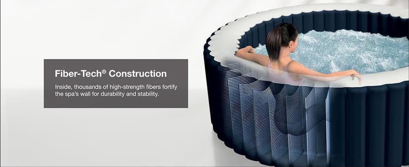 INTEX 28429EP PureSpa Plus Bubble Massage Spa Set: Includes Energy Efficient Spa Cover – 2 Contoured Headrest – LED Light – 4 Person Capacity – 77" x 28"