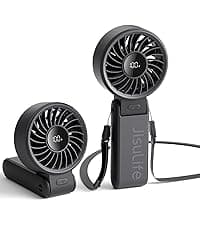 JISULIFE Portable Neck Fan, Hands Free Bladeless Fan, 5 Speeds, 4000 mAh Battery Operated Wearable Personal Fan, Twistable, Rechargeable, Gift for Women Men-Dark Green