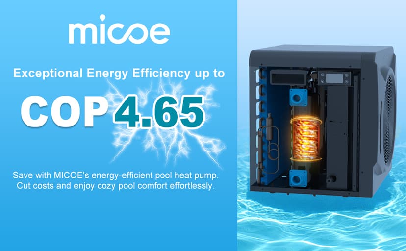 17000 BTU Energy Efficient Electric Pool Heat Pump - for Above Ground Pools Up to 15ft (8/11/15ft) & 5,000 Gallons, Ultra Quiet 50dB, 110V/120V with Easy Install Kit (17000 BTU)