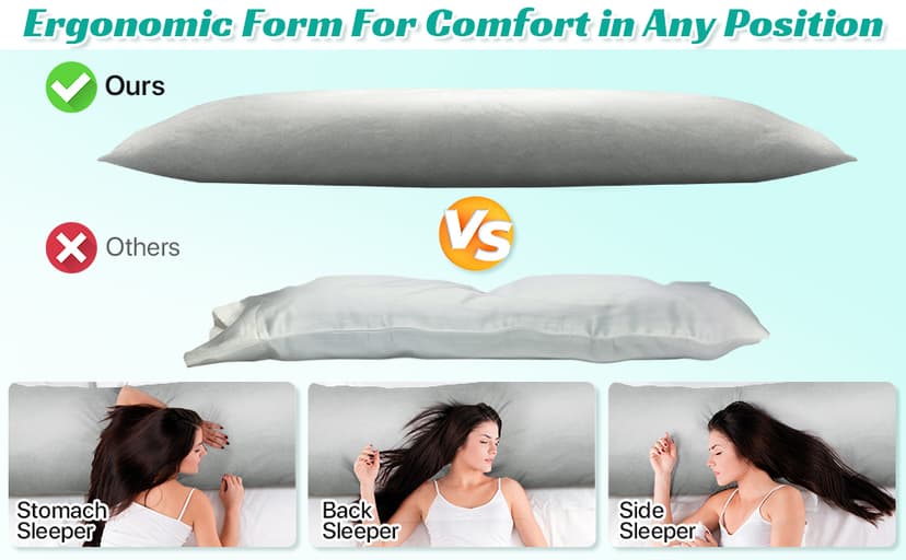 Hammock Pillows Outdoor Waterproof with Ties, 40.5" L X14.5 Wx4 H Extra Large Hammock Cushion All Weather Resistance Outdoor Pillow for Hammock, Patio Furniture, Camping