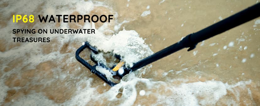 Metal Detector for Adults Waterproof - 2000mAh Chargeable Professional Cordless Gold Detector with LCD Display, Retractable Foldable Higher Accuracy Metal Detector with 10" IP68 Coil - OKESAM