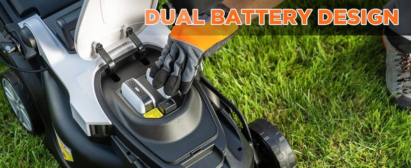 Litheli 40V (2 x 20V) 16" Electric Lawn Mower Cordless, Walk Behind Lawn Mower with 6-Height Adjust, Portable & Lightweight Push Battery Powered Lawn Mower (2 * 4.0AH Batteries Included)