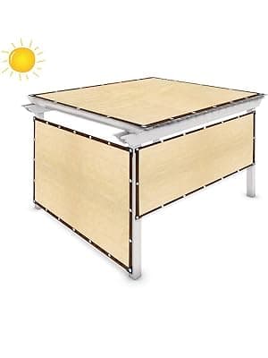 Shade Sail Sun Shade Cloth 9'9"x9'9" Rectangle Outdoor Canopy Outside Sunshade Awning Cover Privacy Screen Net UV Block for Patio Pergola Gazebo Porch Backyard Lawn Garden Outdoor Activities