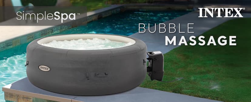 INTEX SimpleSpa Inflatable Hot Tub, 6 Person Bubble Massage Spa with Built-in Pump and Energy Efficient Cover