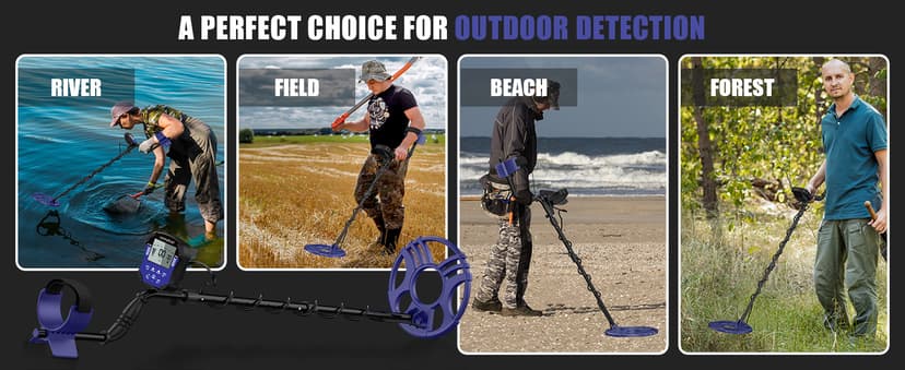 Metal Detector for Adults Waterproof-Professional Higher Accuracy Gold Detector with LCD Display,5 Mode,Advanced DSP Chip 12" Coil(Purple)