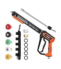 Pressure Washer Hose Reel with Hose, 1/4" × 60ft Retractable Power Washer Hose Reel, Heavy Duty Hose Reel Auto Rewind, Wall Mounted, 3600 PSI