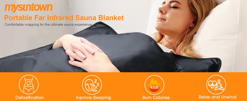 Infrared Sauna Blanket,Portable Sauna Blanket at Home for Body Health and Detoxification,Sauna Blanket for Home Use with Red Light Therapy, Low EMF , 86-176℉, 20-60 Minutes Timer, 5.9ft x 2.62ft