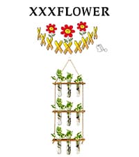 XXXFLOWER Plant Terrarium with Wooden Stand, Air Planter Bulb Glass Vase Metal Swivel Holder Retro Tabletop for Hydroponics Home Garden Office Decoration - 3 Bulb Vase