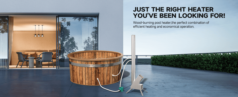 Outdoor Wood Burning Heater for Hot Tub, Portable Wood Fired Hot Tub Heaters,Titanium Coil Heat Exchanger Heating for Spas, Small Swiming Pools Wood Burning Stove