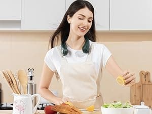 JISULIFE Portable Neck Fan, Hands Free Bladeless Fan, 5 Speeds, 4000 mAh Battery Operated Wearable Personal Fan, Twistable, Rechargeable, Gift for Women Men-Dark Green