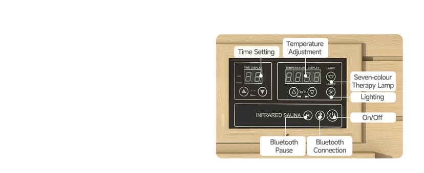 Real Relax Outdoor Infrared Sauna 4 Person for Home, Low EMF Far Infrared Sauna Spruce Wood Sauna with 10min Rapid preheating, Bluetooth, LCD Panel