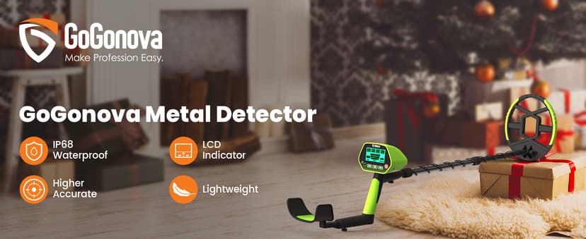 GoGonova Metal Detector for Adults & Kids, Kids Metal Detector, Waterproof Metal Detectors with High Accuracy Lightweight 8" Search Coil, All Metal & Disc Modes for Junior & Youth Gold Detector