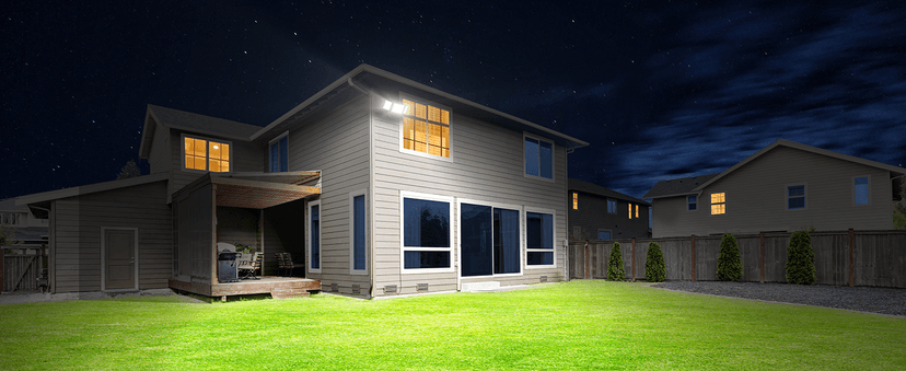 Olafus 60W Flood Lights Outdoor, Switch Controlled 6000LM LED Security Lights, IP65 Waterproof Outside Floodlights, 6500K Exterior Flood Light Fixture Wired for House Yard Porch Eave Black