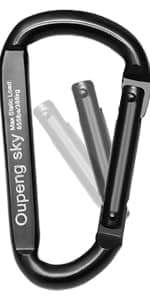 Carabiner Clip, 855lbs,3" Iron Heavy Duty Caribeaners for Hammocks, Camping Accessories,Hiking,Keychains,Outdoors and Gym etc,D Shaped Spring Hook Small Carabiners for Dog Leash,Harness and Key Ring.