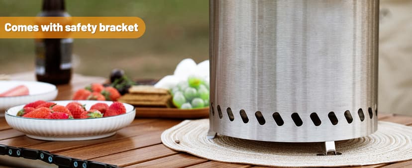 Table Top Firepit 6 Inch - Tabletop Fire Pit Camping Stove 304 Stainless Steel Pellet Patio Heater Portable Smokeless Fire Pit 6"x6.89" Silver