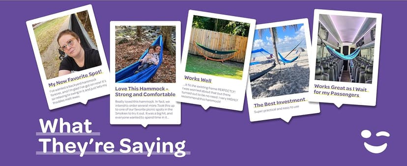 Durable Hammock 500 lb Capacity, Nylon Camping Hammock Chair - Double or Single Sizes w/Tree Straps and Attached Carry Bag - Portable for Travel/Backpacking/Beach/Backyard (Large, Blue & Light Blue)