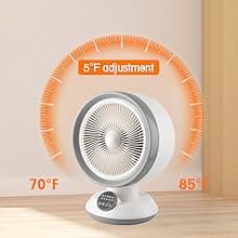 2 in 1 Heater Fan Combo, 1500W Portable Space Heater with Adjustable Temperature, Electric Cooling Fan with Oscillating,Overheat & Tip-Over Protection, Ideal for Home & Office Use