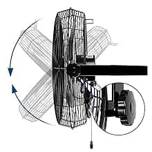 BILT HARD 4300 CFM 18 in. Outdoor Wall Mount Fan, 3-Speed Waterproof Wall Fan Industrial Grade High Velocity Outdoor Fans for Patio, Commercial, Garage, and Gazebo Use- UL Listed Black