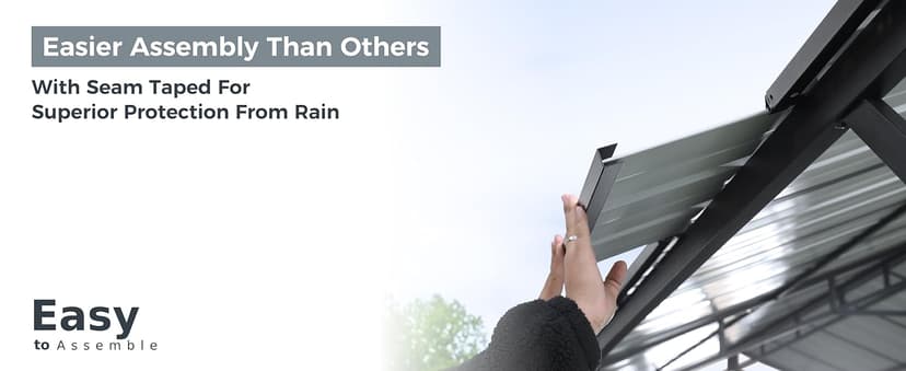 GREEN PARTY 10 x 20 ft Metal Carport Kits with Galvanized Steel Roof, Heavy Duty Metal Carport Canopy, Outdoor Car Tent Metal Garage Shelter for Car, SUV, Truck and Boats, Grey