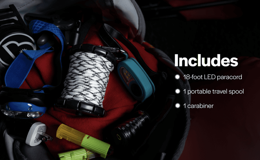 Brightz Hammock Lights - 18' Paracord Light Rope for Camping & Burning Man Accessories