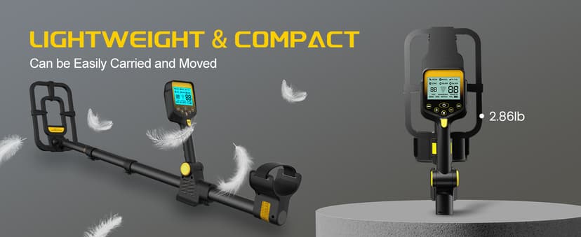 Metal Detector for Adults Professional, Rechargeable Lithium Battery Powered, Adjustable Retractable Foldable Metal Detector Waterproof High Accuracy Gold Detector, Backlit LCD Display