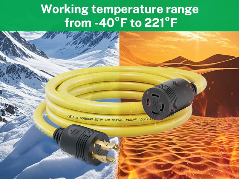 FIRMERST Generator Extension Cord 30 amp Twist Lock Plug 12 Feet, NEMA L14-30P to L14-30R