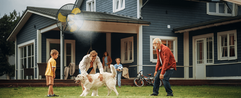 9600 CFM 30" Outdoor Wall Mount Misting Fans, High Velocity 3-Speed Waterproof Professional Oscillating Wall Fan, Heavy Duty Industrial Fan for Commercial, Garage, Warehouse, UL Listed