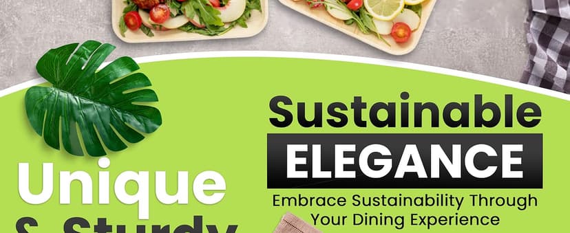 Raj Eco Compostable Palm Leaf Plates Like Bamboo Plates Disposable - 8 Inch Square 50 party plates, Natural wooden, Eco-Friendly, fancy Biodegradable & Disposable Dessert appetizer Plates