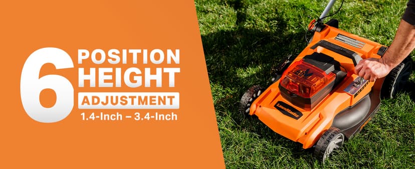 LawnMaster CLMF4819A 48V MAX* 19-inch Brushless Cordless Mower with 2X24V MAX* 4.0Ah Battery and a Dual Charger